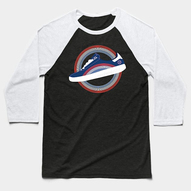 77 KICKS Baseball T-Shirt by modernistdesign